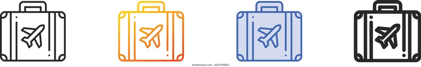 luggage icon.Thin Linear, Gradient, Blue Stroke and bold Style Design Isolated On White Background
