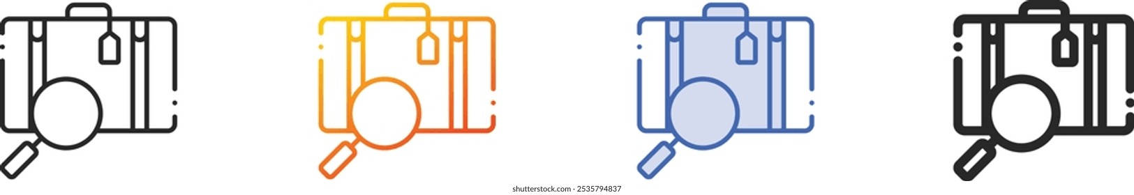 luggage icon.Thin Linear, Gradient, Blue Stroke and bold Style Design Isolated On White Background