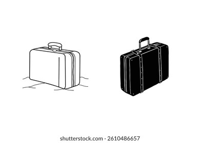 Luggage Illustration Set Two Different Style Travel Suitcases Vectors