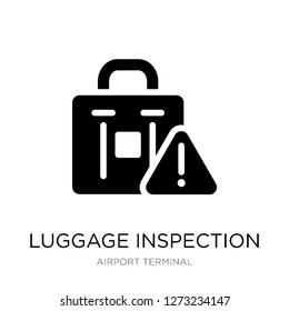 luggage inspection icon vector on white background, luggage inspection trendy filled icons from Airport terminal collection, luggage inspection simple element illustration