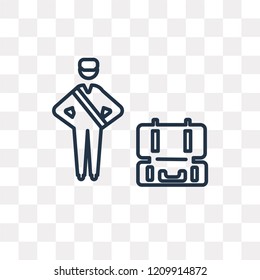 Luggage Inspection vector outline icon isolated on transparent background, high quality linear Luggage Inspection transparency concept can be used web and mobile