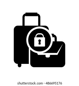 Luggage insurance icon illustration isolated vector sign symbol