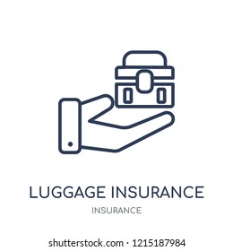 Luggage insurance icon. Luggage insurance linear symbol design from Insurance collection.