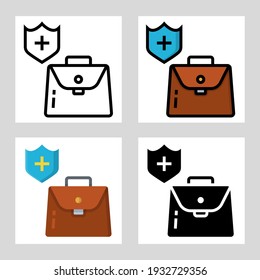 luggage insurance icon vector design in filled, thin line, outline and flat style.