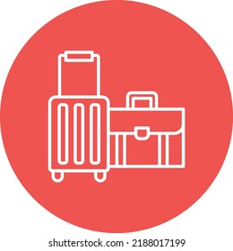 Imagen vectorial del icono de círculo de la línea de equipaje. También se puede usar para aplicaciones web, aplicaciones móviles y medios impresos.