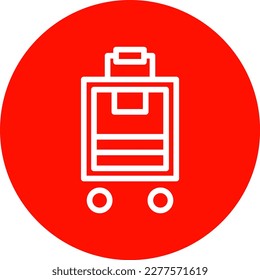 Luggage Line Circle Vector Icon Design