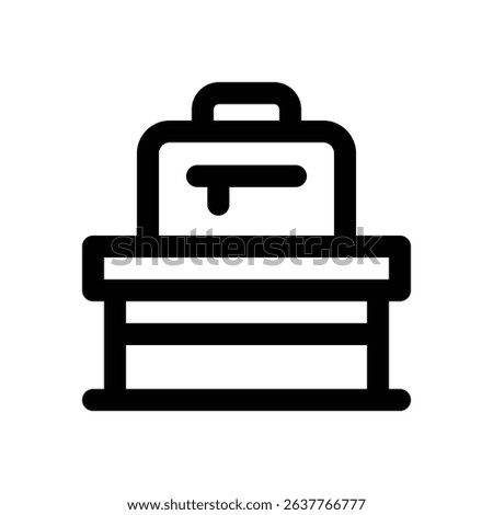 luggage line icon. Clean and minimalist vector icon for websites, mobile apps, presentations, and logos. Fully scalable and customizable for any project.