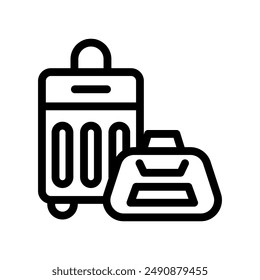 luggage line icon illustration vector graphic. Simple element illustration vector graphic, suitable for app, websites, and presentations isolated on white background