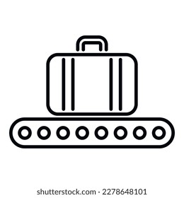 Luggage line icon outline vector. Airport plane. Way transport