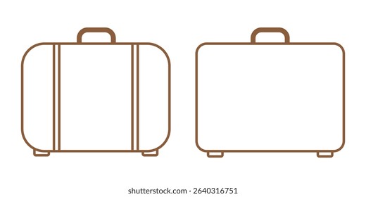 Luggage line icon set. travel trip suitcase line icon. Luggage bag icon for UI designs.