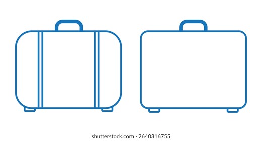Luggage line icon set. travel trip suitcase line icon. Luggage bag icon for UI designs.