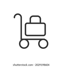 Luggage line icon, sign or symbol. Premium pictogram in trendy outline style. Luggage pixel perfect vector icon isolated on a white background. 