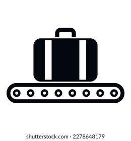 Luggage line icon simple vector. Airport plane. Way transport