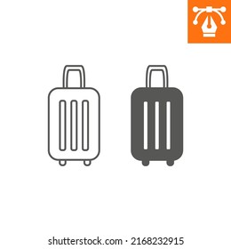 Luggage line and solid icon, outline style icon for web site or mobile app, suitcase and travel , baggage vector icon, simple vector illustration, vector graphics with editable strokes