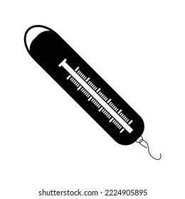 Luggage manual portable scale icon  Black Vector illustration 