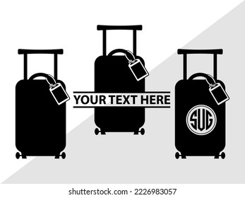 Luggage Monogram Printable Vector Illustration