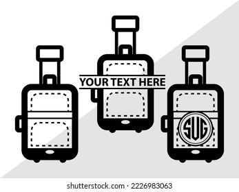 Luggage Monogram Printable Vector Illustration