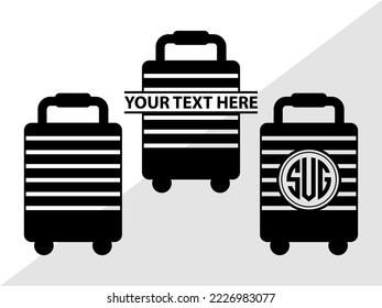 Luggage Monogram Printable Vector Illustration