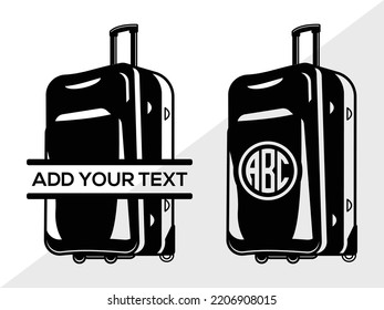 Luggage Monogram SVG Printable Vector Illustration