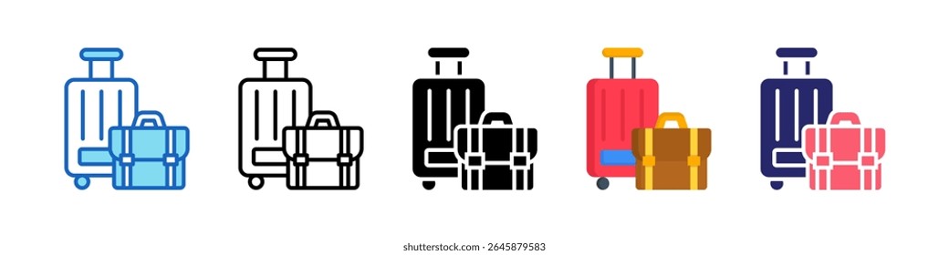Luggage Multiple Style Icon Set Collection.