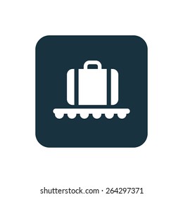 luggage on airport icon Rounded squares button, on white background
