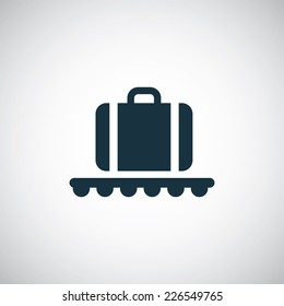 luggage on airport icon on white background 