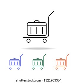 luggage on a cart icon. Elements of simple web icon in multi color. Premium quality graphic design icon. Simple icon for websites, web design, mobile app, info graphics
