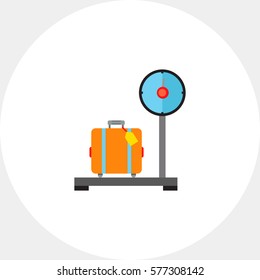 Luggage on Scales Vector Icon