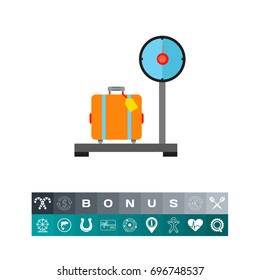 Luggage on Scales Vector Icon