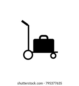 luggage on a wheelbarrow icon. Element of airport icons. Premium quality graphic design icon. Signs, outline symbols collection icon for websites, web design, mobile app on white background