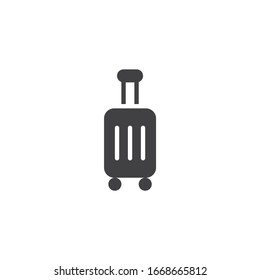 Luggage on wheels vector icon. Baggage filled flat sign for mobile concept and web design. Travel bag glyph icon. Symbol, logo illustration. Vector graphics