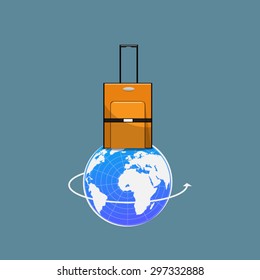 Luggage on the world