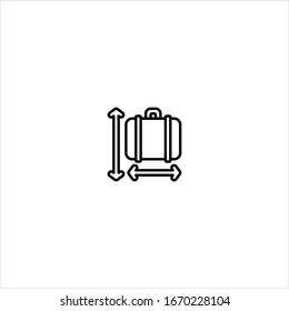 Luggage outline icon illustration- Vector