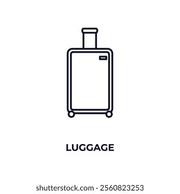 luggage outline icon. Linear vector from hotel concept. Thin line luggage icon isolated on white background