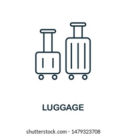 Luggage outline icon. Thin line concept element from tourism icons collection. Creative Luggage icon for mobile apps and web usage.