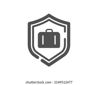 Luggage protect icon. Suitcase bag sign. Baggage secure symbol. Classic flat style. Quality design element. Simple luggage protect icon. Vector