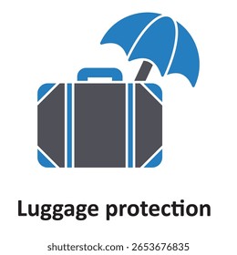 Protección del equipaje :Icono del Vector que puede modificar o editar fácilmente
