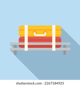 Luggage rack icon flat vector. Roof box. Travel cargo