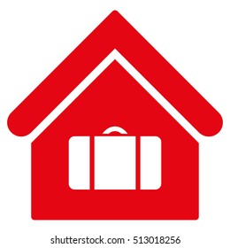 Luggage Room vector icon. Flat red symbol. Pictogram is isolated on a white background. Designed for web and software interfaces.
