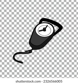 Luggage Scale Concept Design on Checkerboard Transparent Background