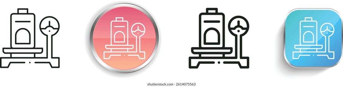 luggage scale icon. Thin Linear, Regular and Button Style Design Isolated On White Background