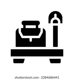 luggage scale line icon illustration vector graphic