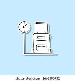 Luggage scale sticker icon. Simple thin line, outline vector of travel icons for ui and ux, website or mobile application