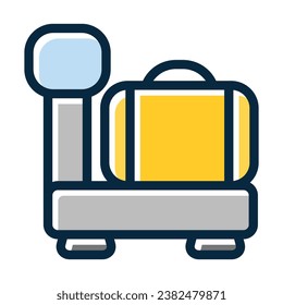 Iconos De Colores Oscuros Llenos De La Línea Espesa Del Vector De Escala De Equipaje Para Uso Personal Y Comercial.
