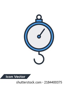 luggage scales icon logo vector illustration. Analog luggage scale symbol template for graphic and web design collection