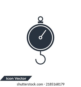 luggage scales icon logo vector illustration. Analog luggage scale symbol template for graphic and web design collection