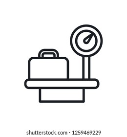 luggage scales vector icon
