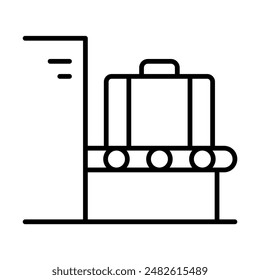 Luggage scanner icon in thin line style Vector illustration graphic design 