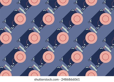 Luggage seamless pattern background. Seamless pattern background with flat luggage icon