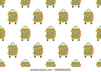 Luggage seamless pattern background. Seamless pattern background with flat luggage icon